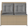 Hagebenk med pute Beige Poly rattan