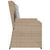 Hagebenk med pute Beige Poly rattan