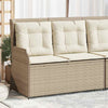 Hagebenk med pute Beige Poly rattan