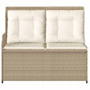 Hagebenk med pute Beige Poly rattan
