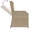 Hagebenk med pute Beige Poly rattan