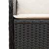 Hagebenk med pute Svart Poly rattan