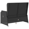 Hagebenk med pute Svart Poly rattan