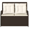 Hagebenk med pute Brun Poly rattan