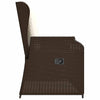 Hagebenk med pute Brun Poly rattan