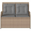 Hagebenk med pute Beige Poly rattan