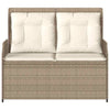 Hagebenk med pute Beige Poly rattan
