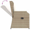 Hagebenk med pute Beige Poly rattan