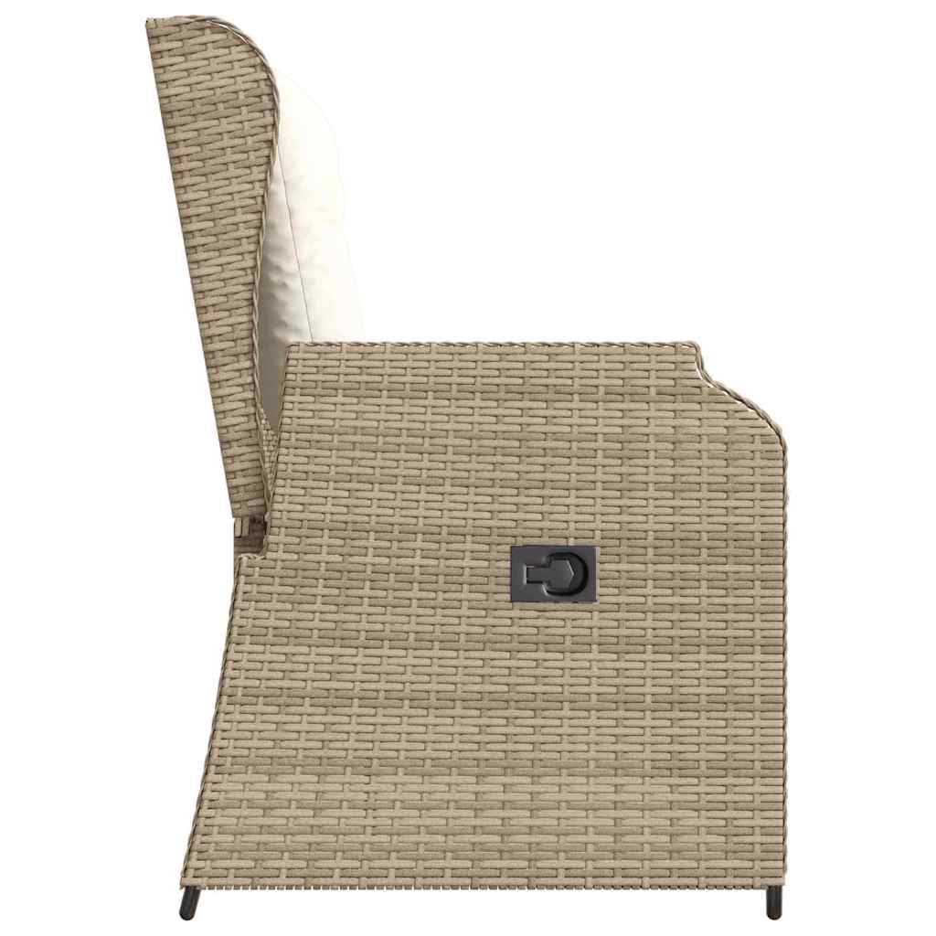 Hagebenk med pute Beige Poly rattan