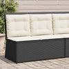 Hagebenk med pute Svart Poly rattan