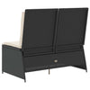 Hagebenk med pute Svart Poly rattan
