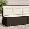 Hagebenk med pute Brun Poly rattan