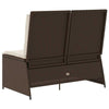 Hagebenk med pute Brun Poly rattan