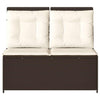 Hagebenk med pute Brun Poly rattan
