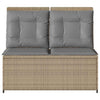 Hagebenk med pute Beige Poly rattan