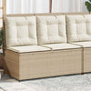 Hagebenk med pute Beige Poly rattan