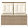 Hagebenk med pute Beige Poly rattan