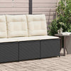 Hagemøbelsofa med pute Svart Poly rattan