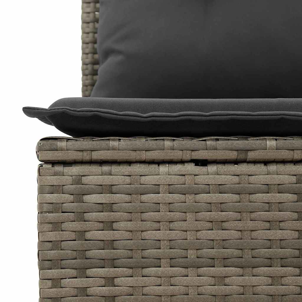 Hagemøbelsofa med pute Grå Poly rattan