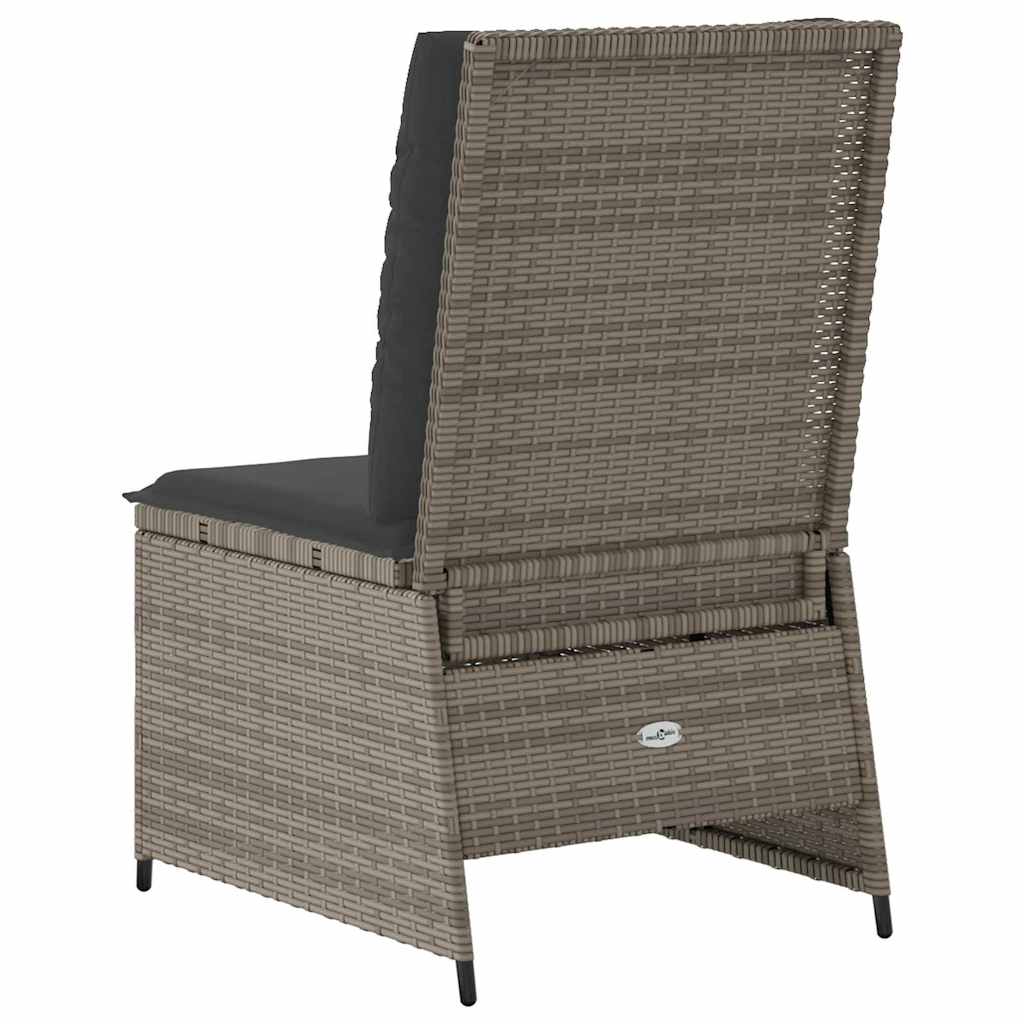 Hagemøbelsofa med pute Grå Poly rattan