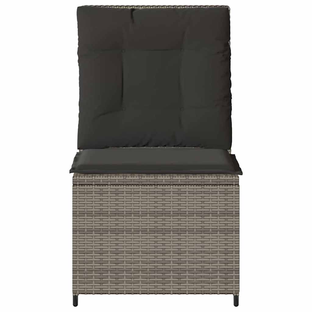Hagemøbelsofa med pute Grå Poly rattan