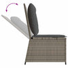 Hagemøbelsofa med pute Grå Poly rattan