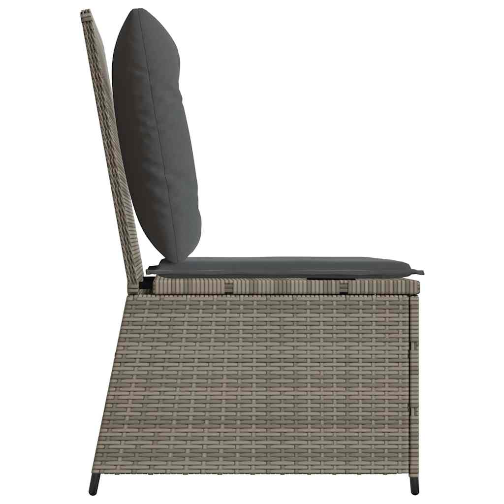 Hagemøbelsofa med pute Grå Poly rattan