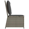 Hagemøbelsofa med pute Grå Poly rattan