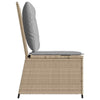 Hagemøbelsofa med pute Beige Poly rattan