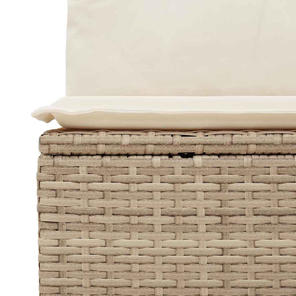 Hagemøbelsofa med pute Beige Poly rattan