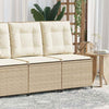 Hagemøbelsofa med pute Beige Poly rattan
