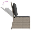 Hagemøbelsofa med pute Lysegrå Poly rattan