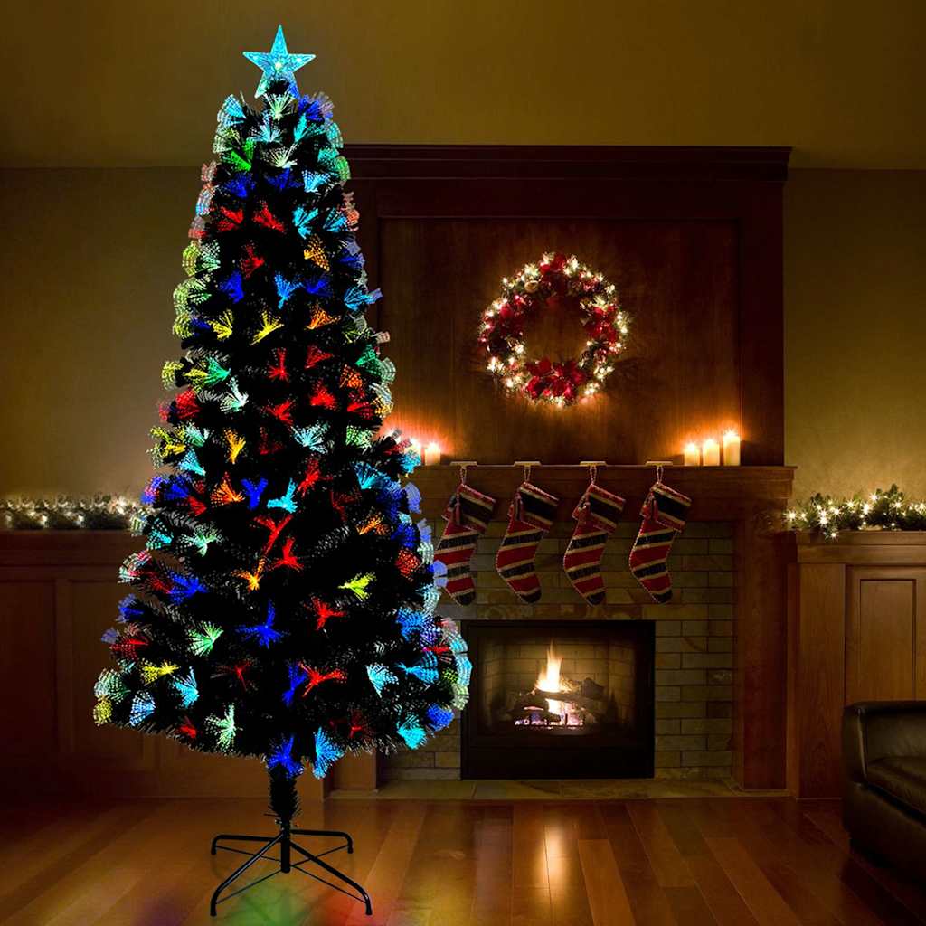 Kunstig juletre med 300 LED med stativ grønn 240 cm PVC