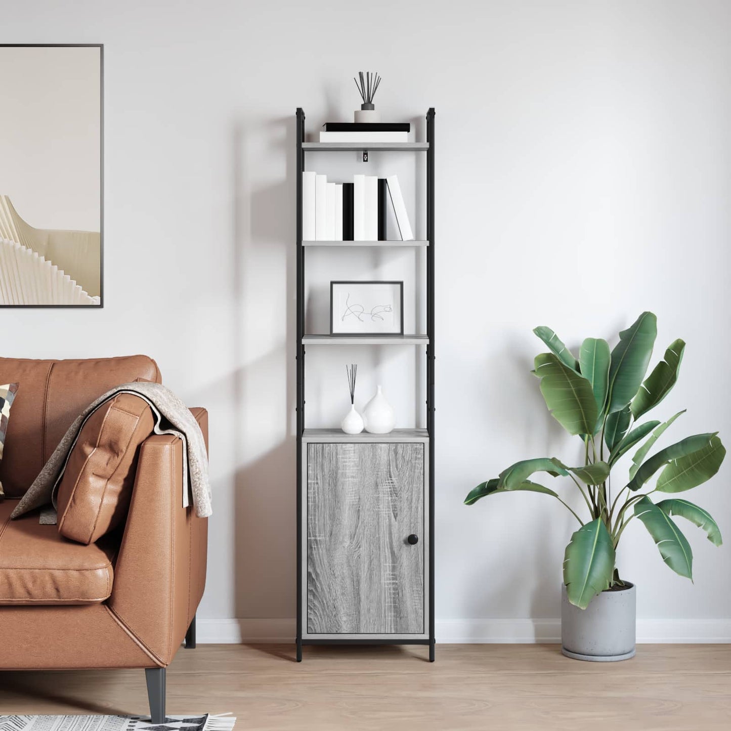 Bokskap Grå Sonoma 40 x 24 x 161 cm Konstruert tre
