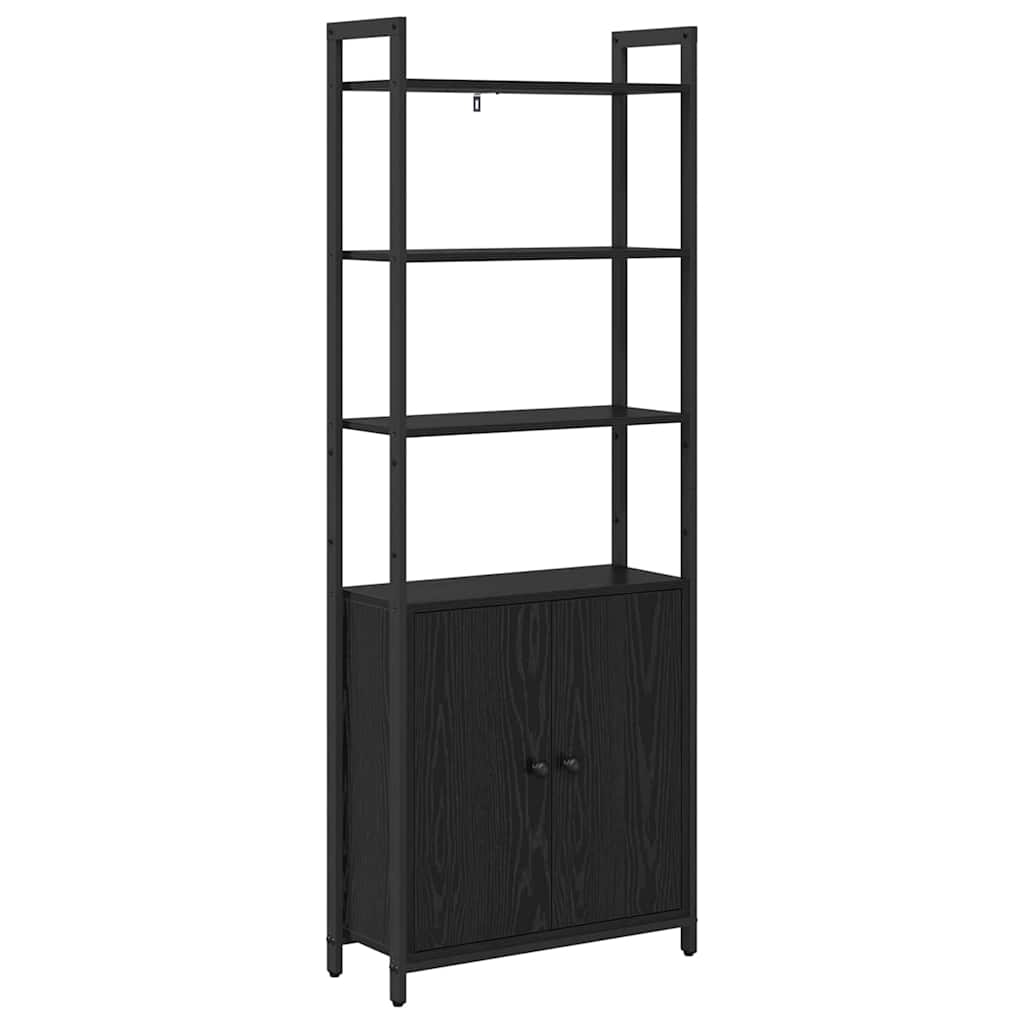 Bokskap Svart Eik 60 x 24 x 161 cm Konstruert tre