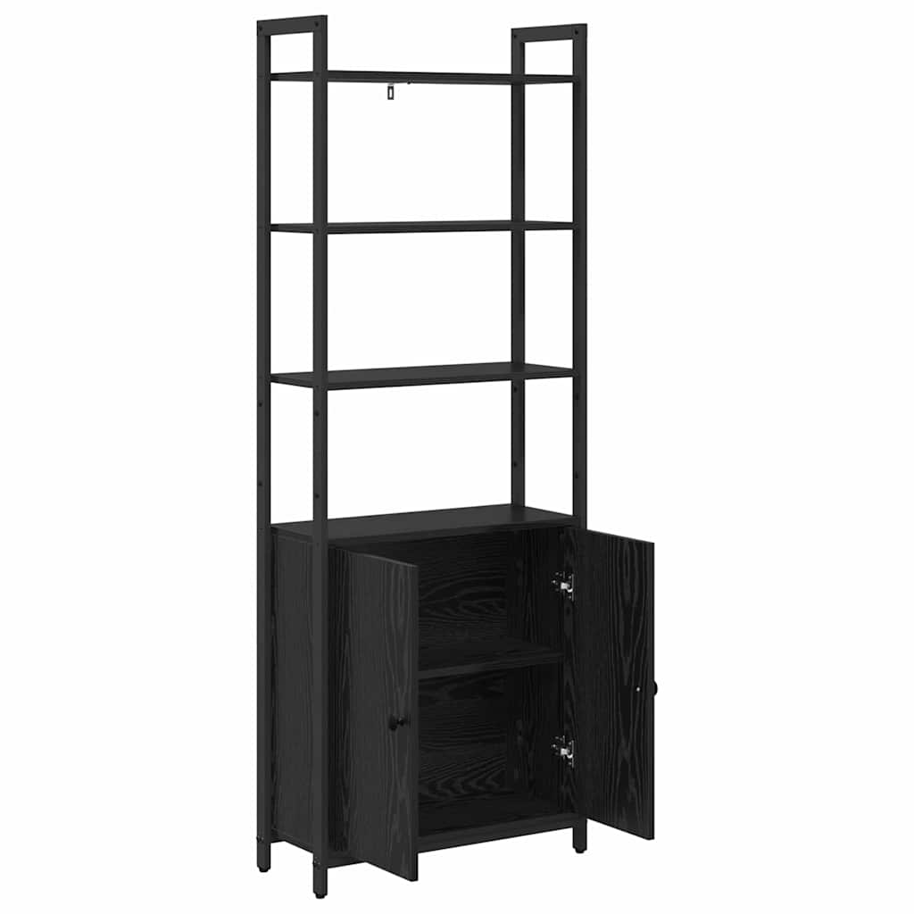 Bokskap Svart Eik 60 x 24 x 161 cm Konstruert tre