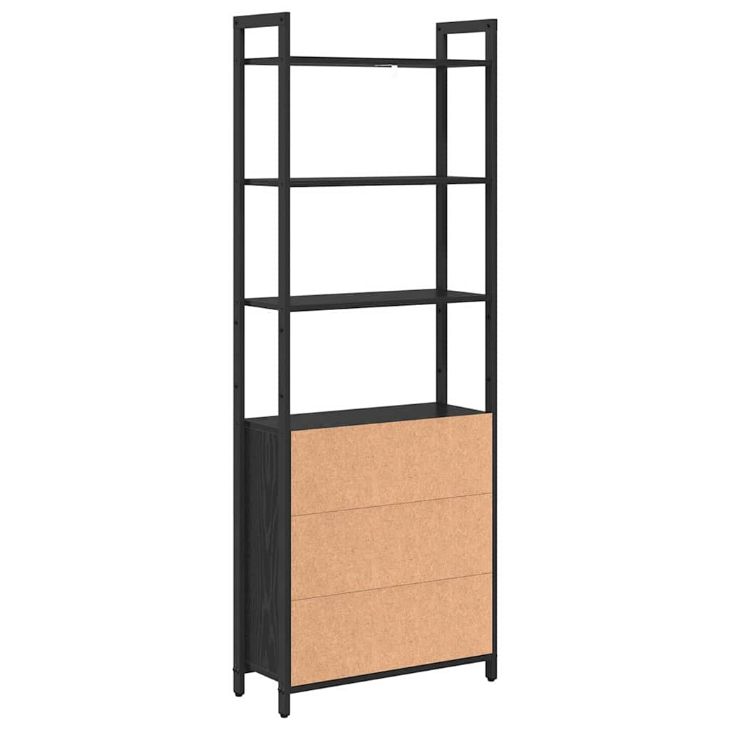 Bokskap Svart Eik 60 x 24 x 161 cm Konstruert tre
