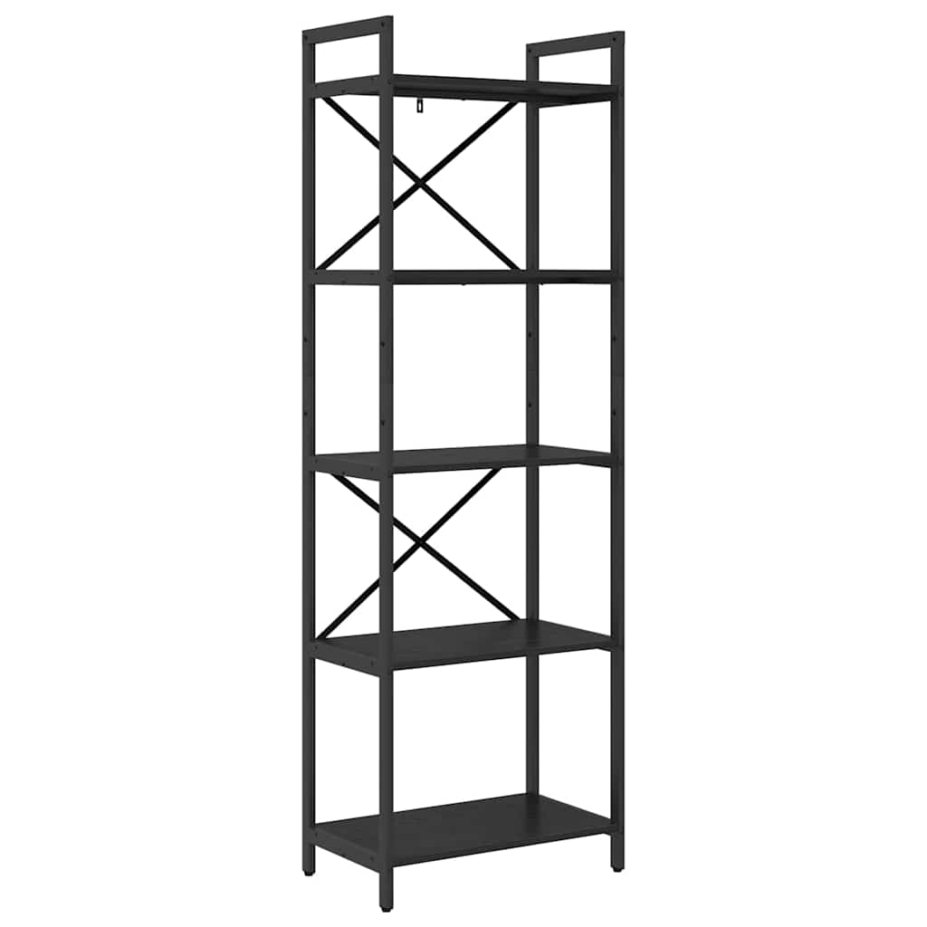 Bokhylle Svart Eik 56 x 34 x 171 cm Konstruert tre