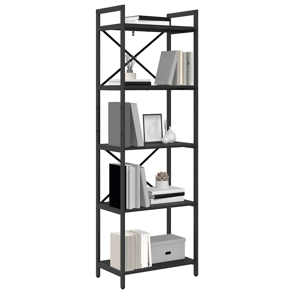 Bokhylle Svart Eik 56 x 34 x 171 cm Konstruert tre