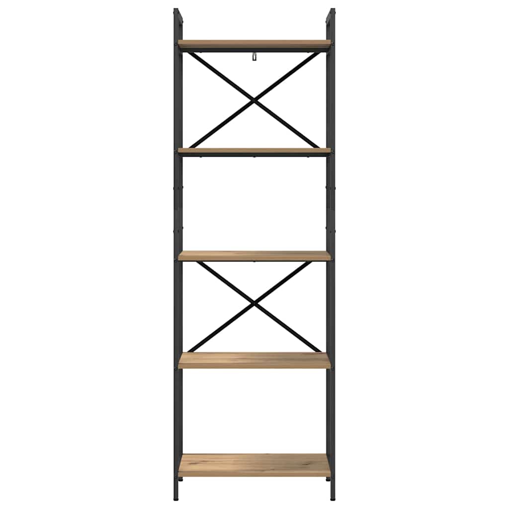 Bokhylle 5 nivåer 56 x 34 x 171 cm Konstruert tre Artisan Eik
