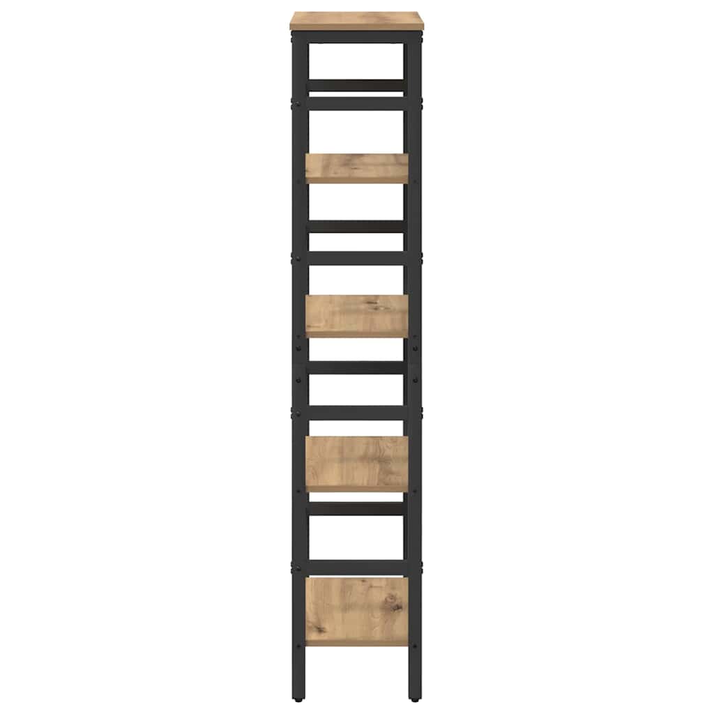 Bokhylle 4 nivåer 40 x 29,5 x 149 cm Konstruert tre Artisan Eik
