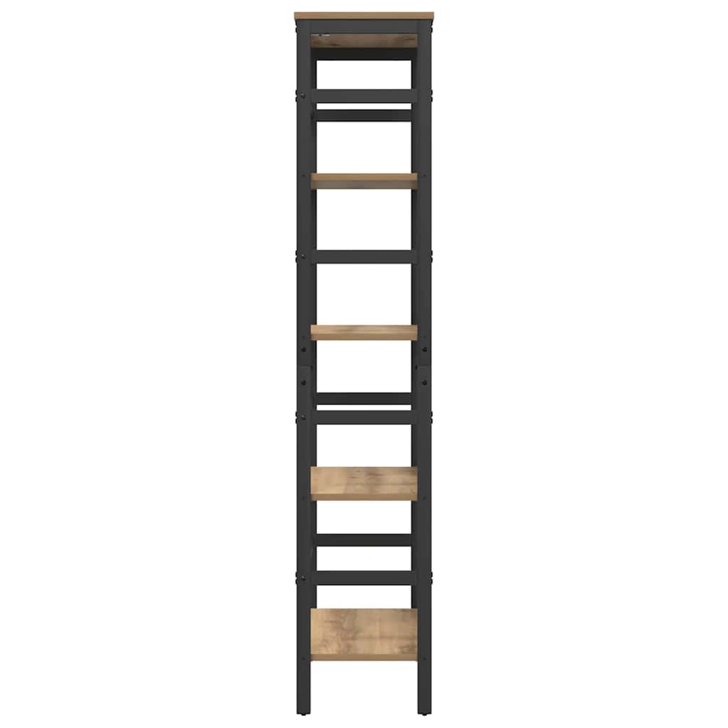 Bokhylle 4 nivåer 60 x 29,5 x 149 cm Konstruert tre Artisan Eik
