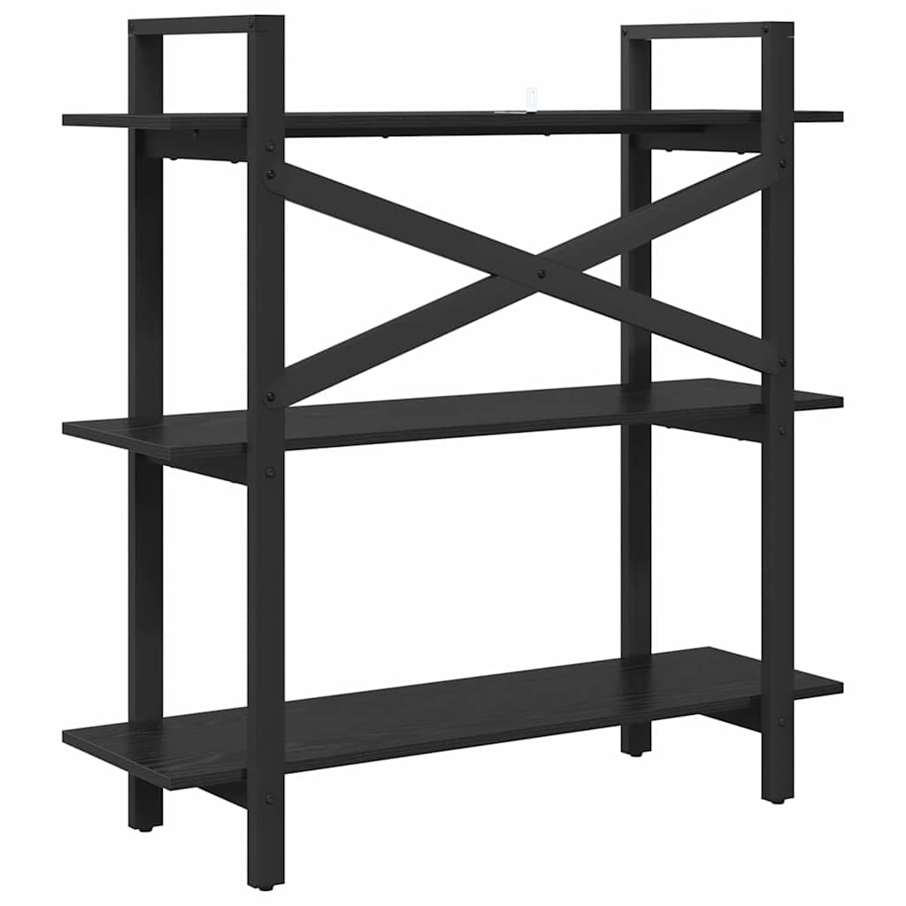 Bokhylle Svart Eik 100 x 33,5 x 102 cm Konstruert tre