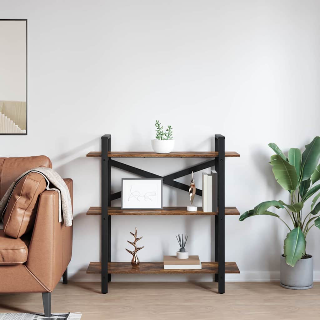 Bokhylle Røkt eik 100 x 33,5 x 102 cm Konstruert tre