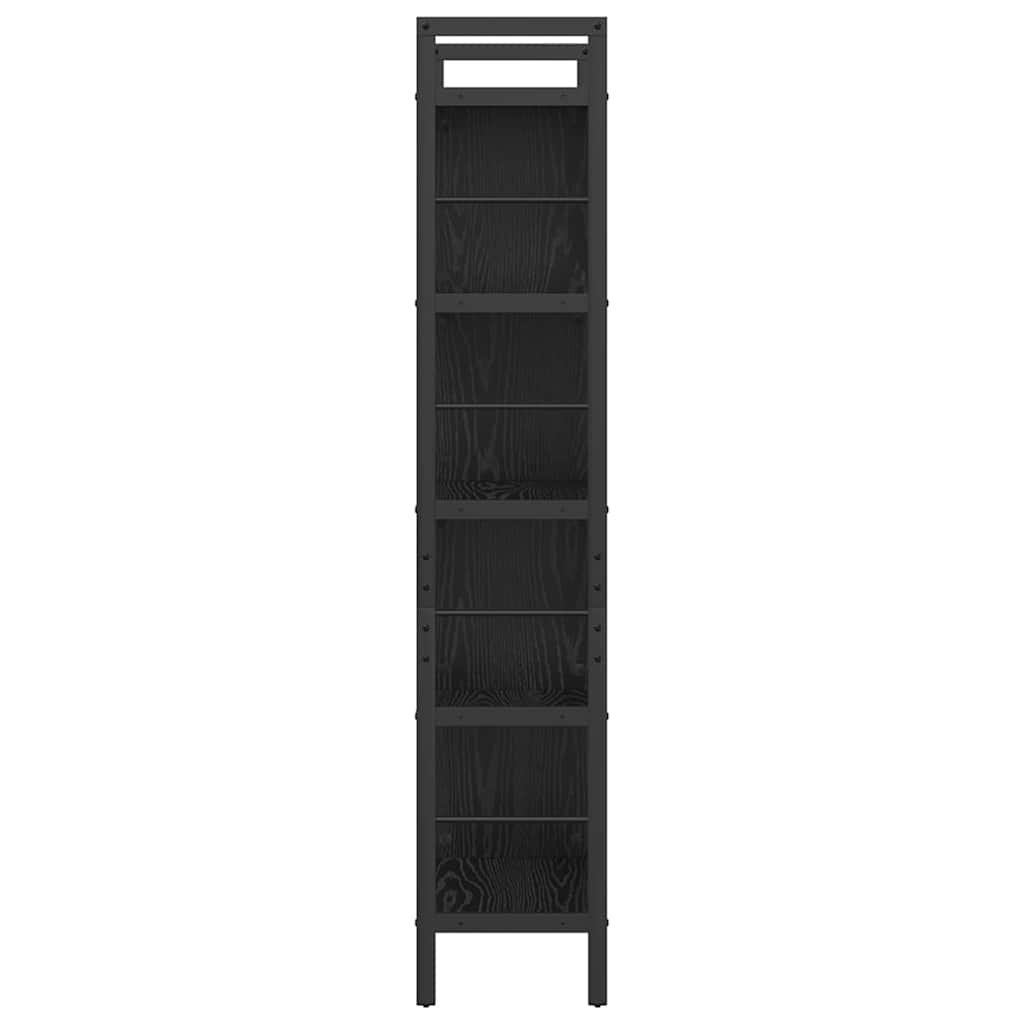Bokhylle Svart Eik 75 x 30 x 156 cm Konstruert tre