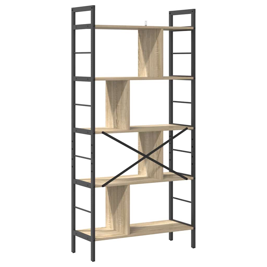 Bokhylle Sonoma eik 75 x 30 x 156 cm Konstruert tre