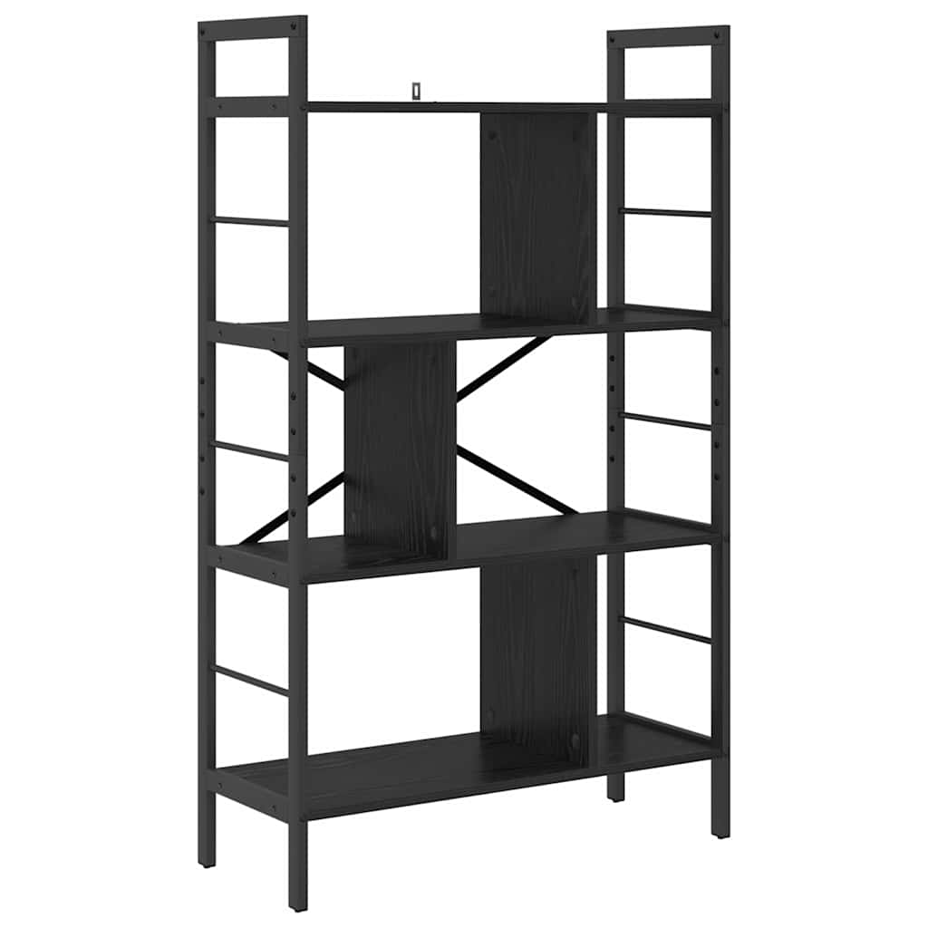 Bokhylle Svart Eik 75 x 30 x 123,5 cm Konstruert tre