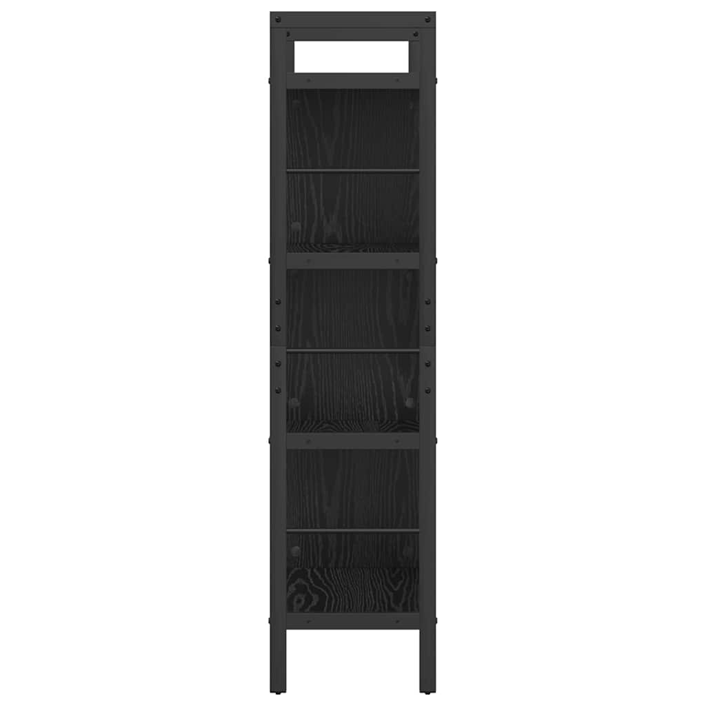 Bokhylle Svart Eik 75 x 30 x 123,5 cm Konstruert tre
