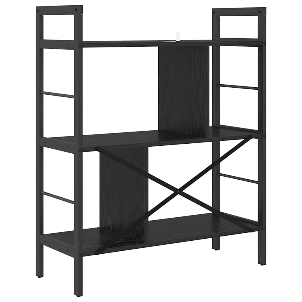 Bokhylle Svart Eik 75 x 30 x 91 cm Konstruert tre