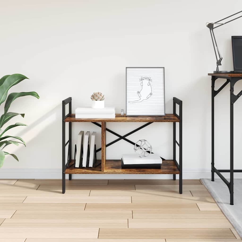 Bokhylle Røkt eik 75 x 30 x 58,5 cm Konstruert tre